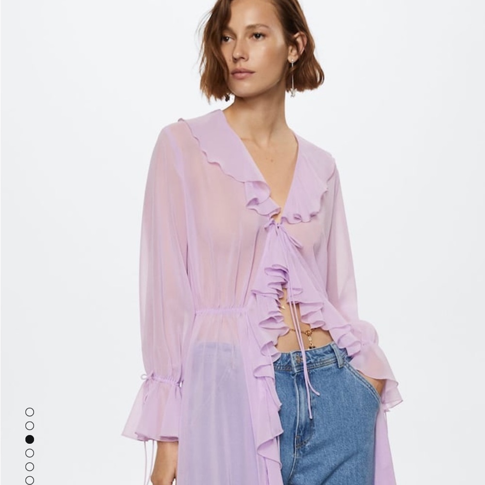 Mango flowy ruffle dress